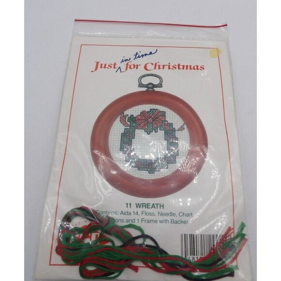 Set of 4 Mini Cross Stitch Kits- Cactus, Christmas Tree, Wreath & Butterfly - Picture 6 of 9